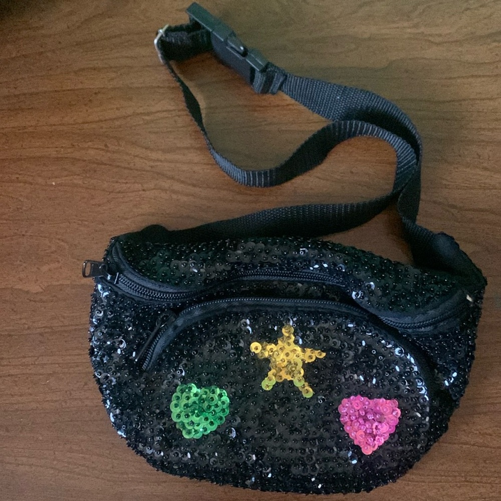 All Sequin Heart and Star Sequins Fanny Pack